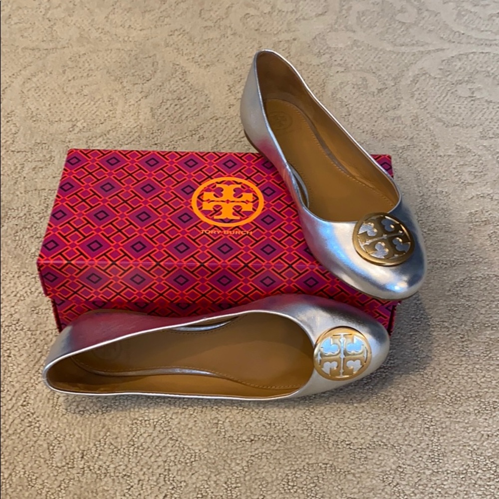 Tory Burch Silver/Gold Ballet Flat